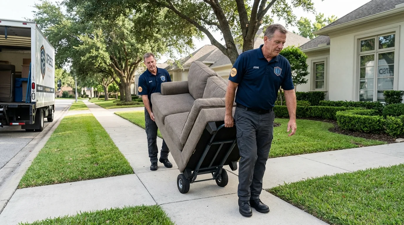 Local residential moving crew loading furniture in Pocahontas, AR